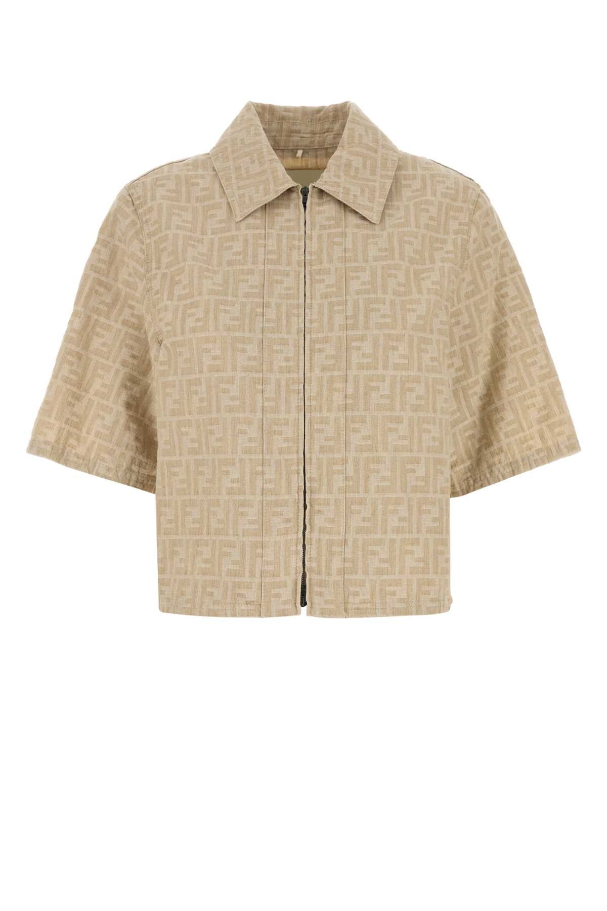 Embroidered Denim Shirt Raffia-25 Exterior: Linen Cotton Camicie