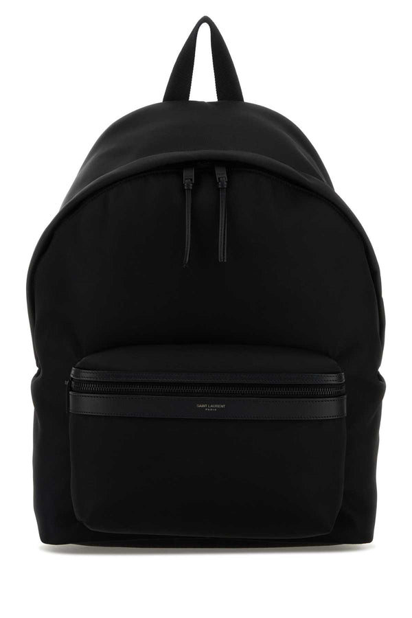 Saint Laurent City Exterior: 100% Fabric; Lining: 100% Fabric; Finishing: Enameled metal backpack in black