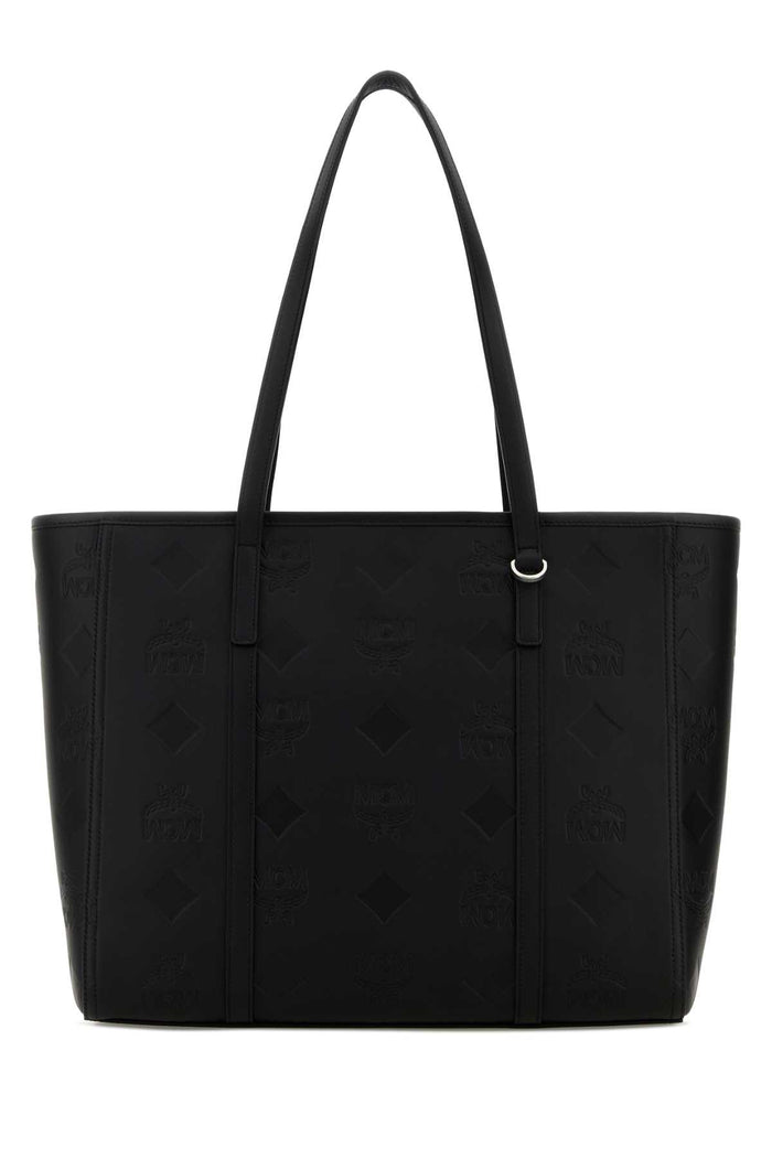Black Synthetic Leather Toni Shopping Bag Borse A Mano