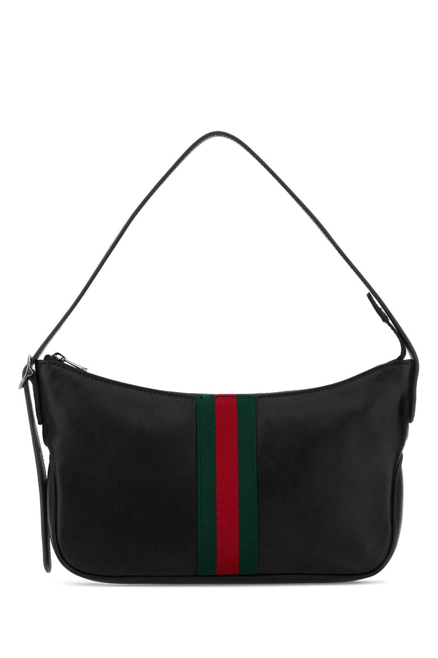 Gucci Exterior: 100% Leather; Lining: 100% Fabric; Finishing: Silver metal shoulder bag in black
