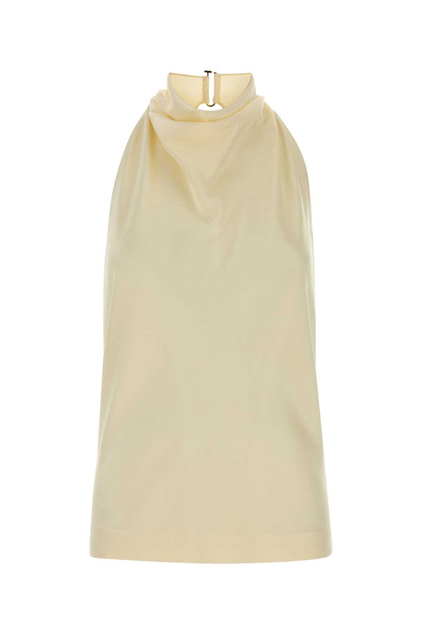 Stella McCartney Halterneck 73% Acetate tank top in beige