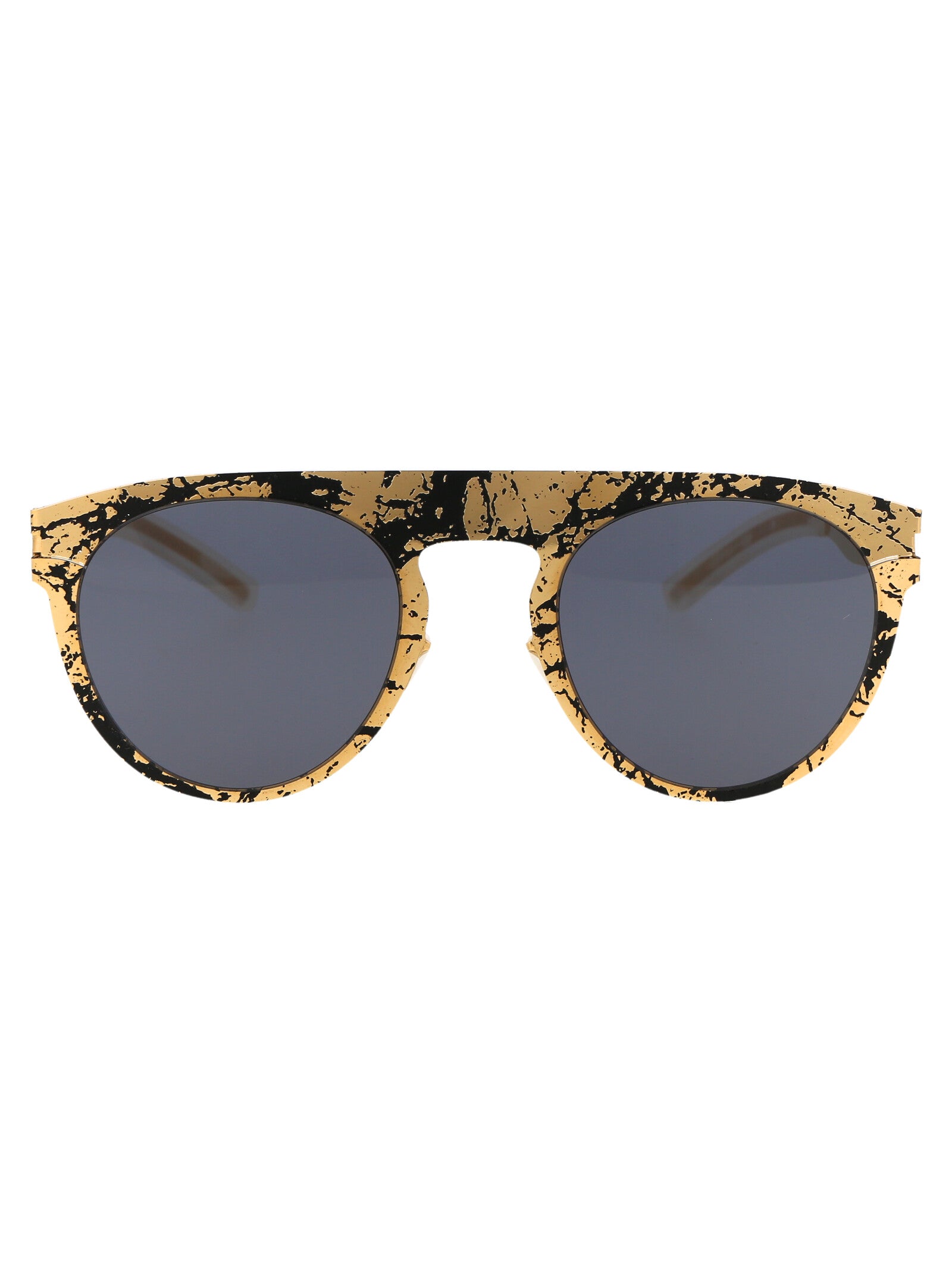 Mmtransfer004 267 Gold Black Stone Darkgrey Solid Steel Sunglasses