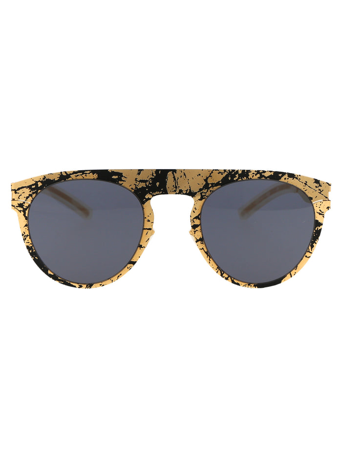 Mmtransfer004 267 Gold Black Stone Darkgrey Solid Steel Sunglasses