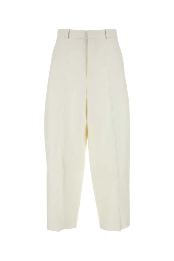 Ivory Wool Blend Pant Avorio Exteiror: Virgin Silk Pantaloni