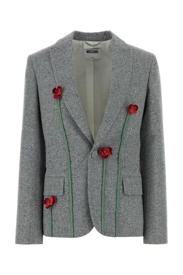 Moschino Exterior: 40% Silk blazer in gray