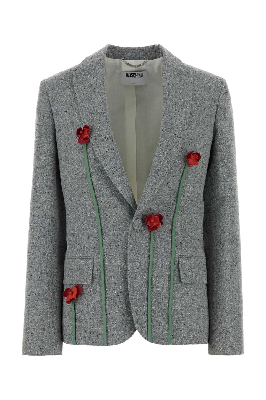 Moschino Exterior: 40% Silk blazer in gray