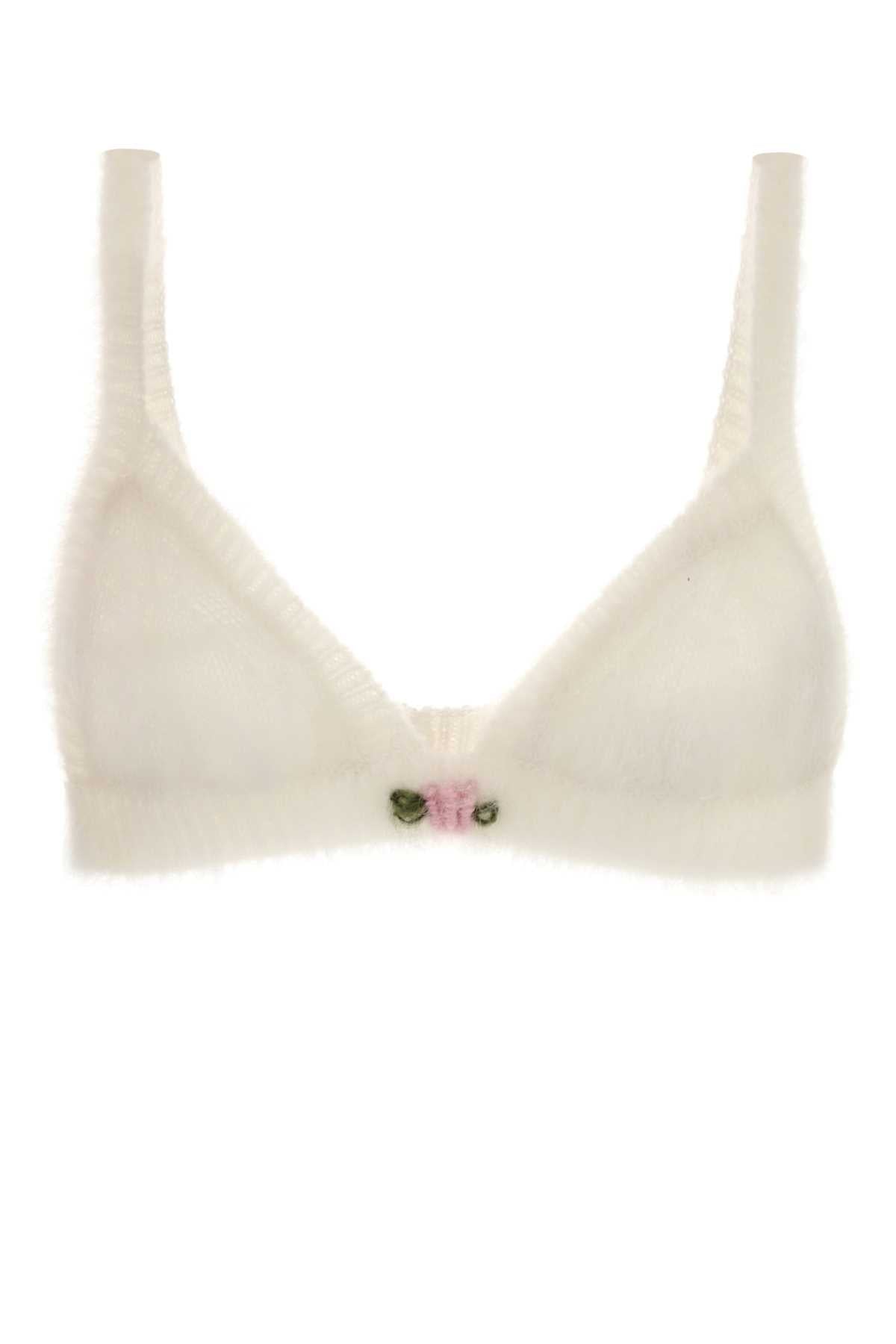 White Mohair Blend Bra Maglie