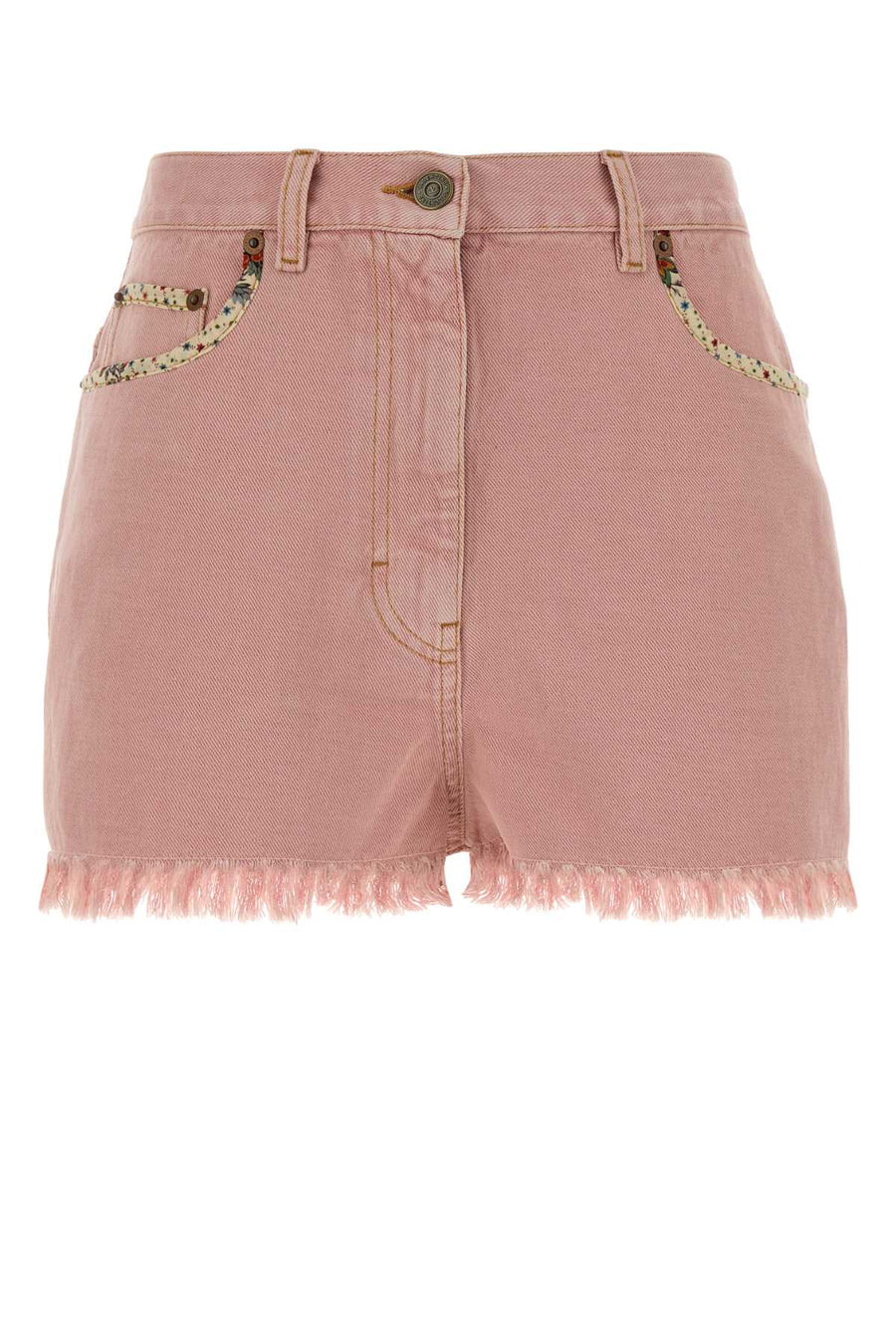 Valentino Garavani Denim 68% Cotton denim shorts in pink