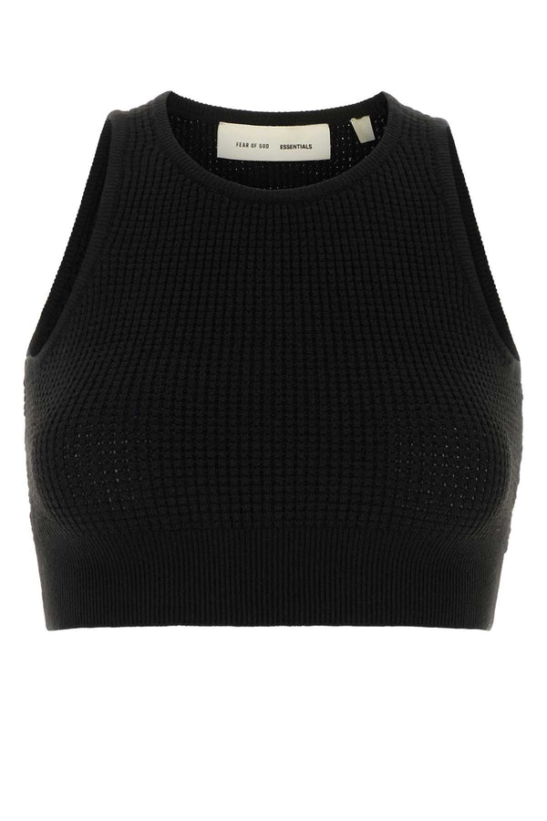 Fear Of God Essential Waffle 88% Polyester tank top in black