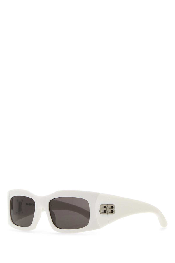 Balenciaga 751432T0007 100% Acetate frame; Antiqued silver metal hardware sunglasses in white