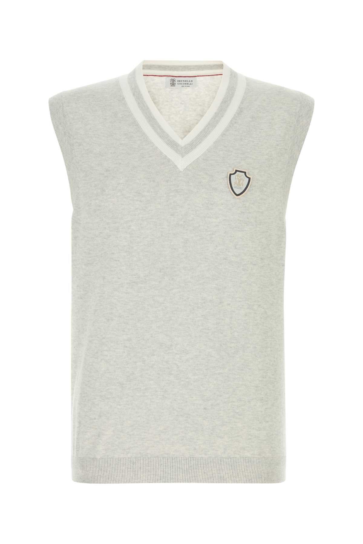 Light Grey Cotton Vest Ci807 Exterior: Maglieria