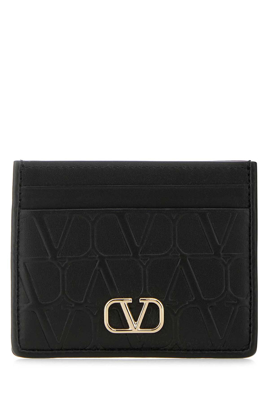 Valentino Garavani Exterior: 100% Leather card case in black