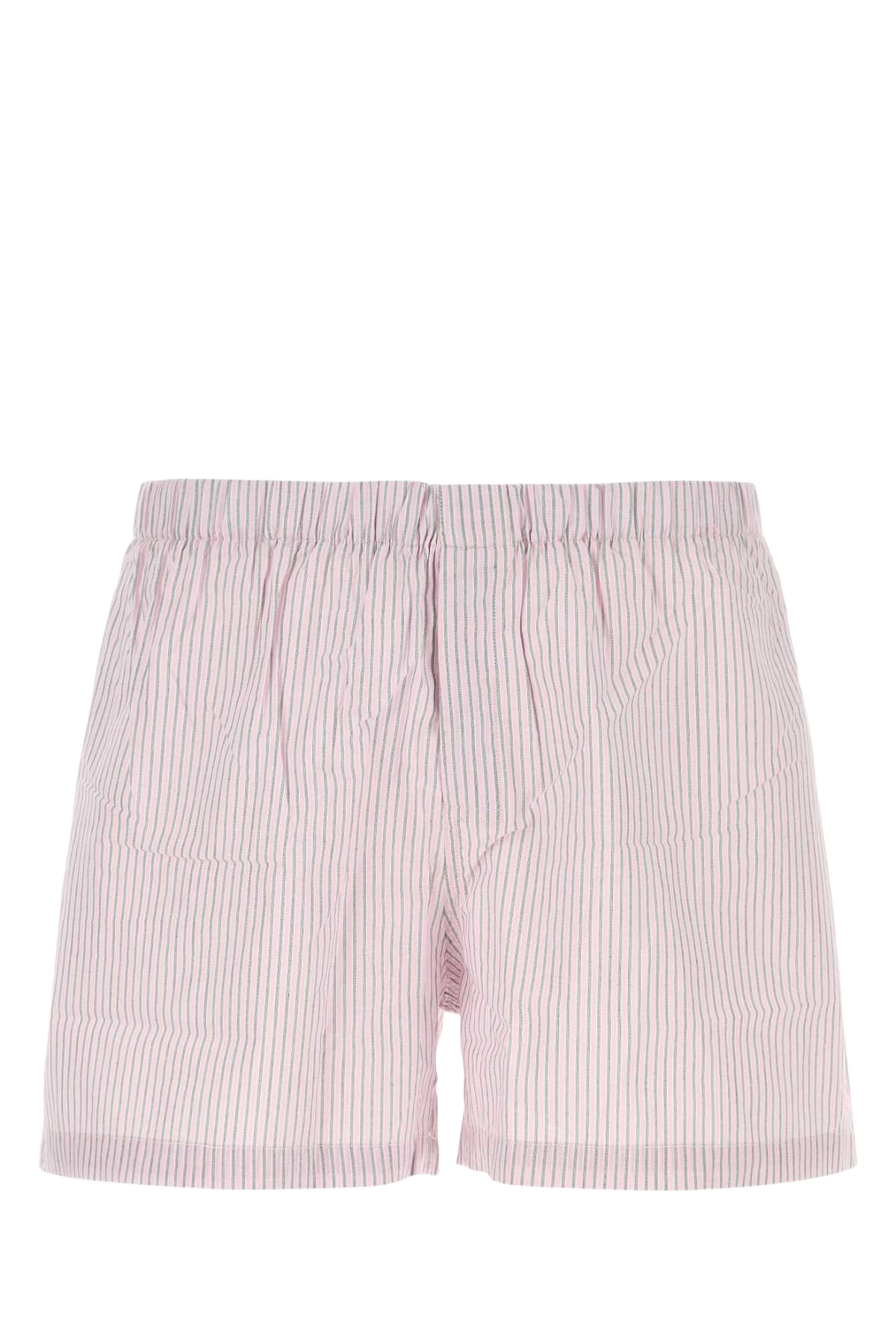 Embroidered Cotton Pyjama Shorts Pinkgrey Exterior