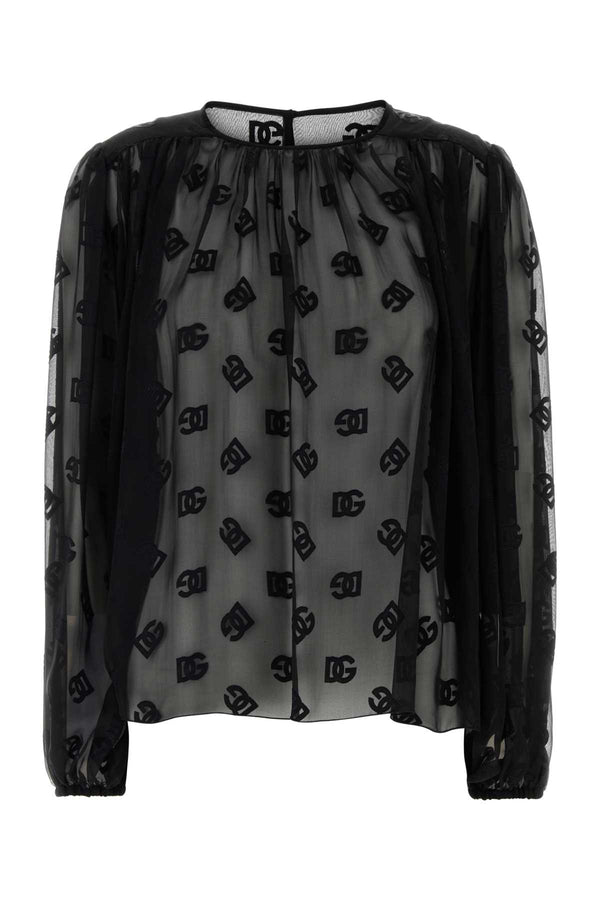 Dolce & Gabbana Logo 60% Silk blouse in black