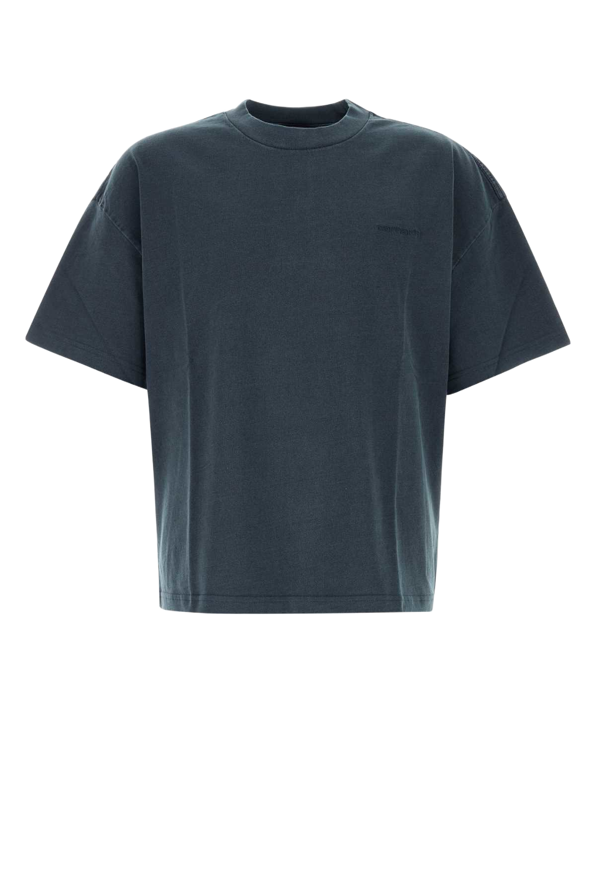 Air Force Blue Cotton S-S Benton T-Shirt Carbongarmentdyed Exterior