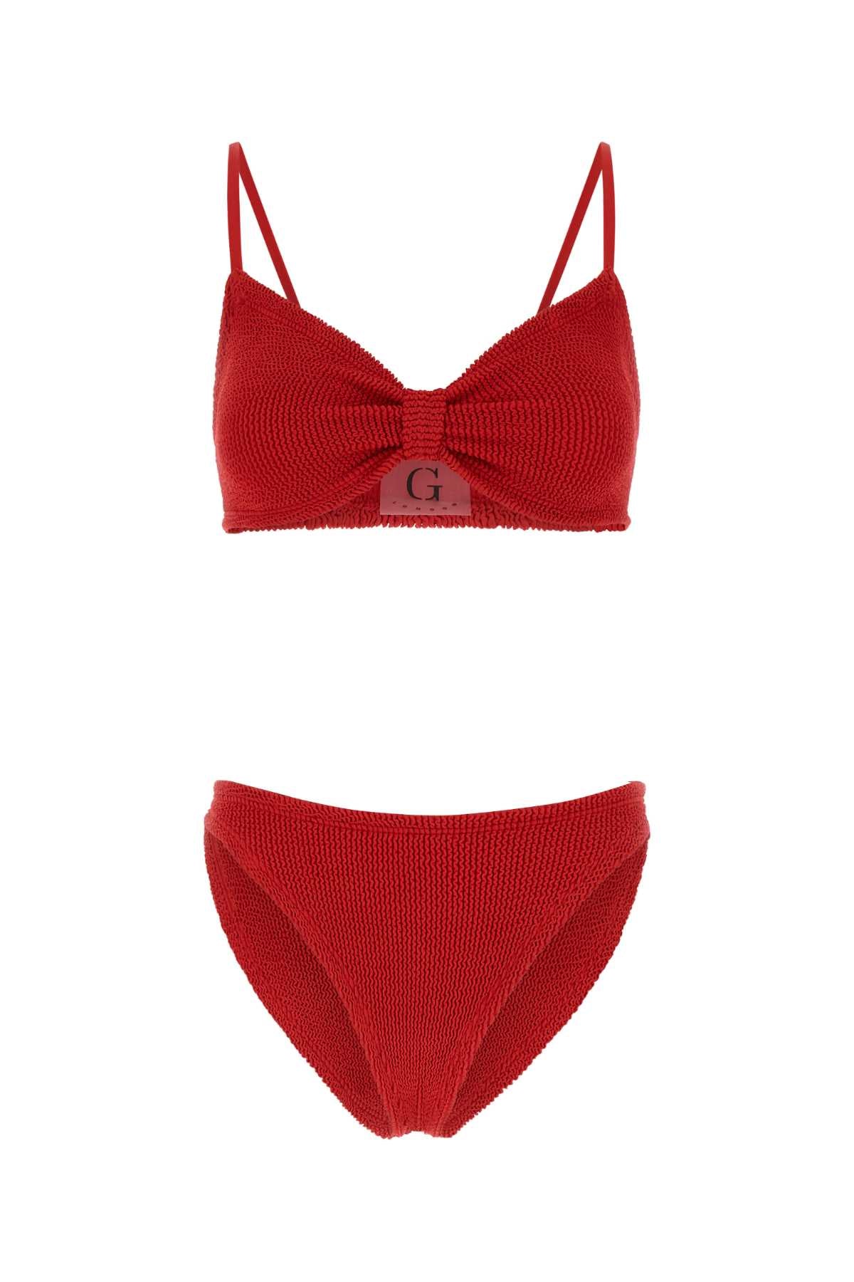 Red Stretch Nylon Alicia Bikini Exterior: Elastane Costumi Da Bagno