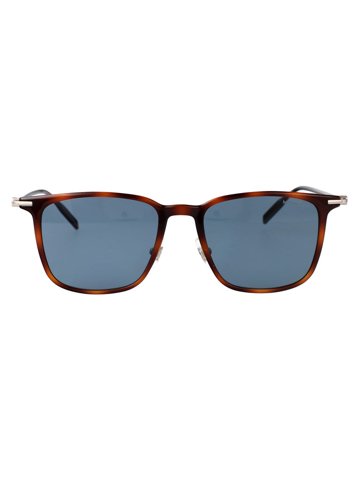 Mb0354s 004 Havana-silver-blue Metal Sunglasses
