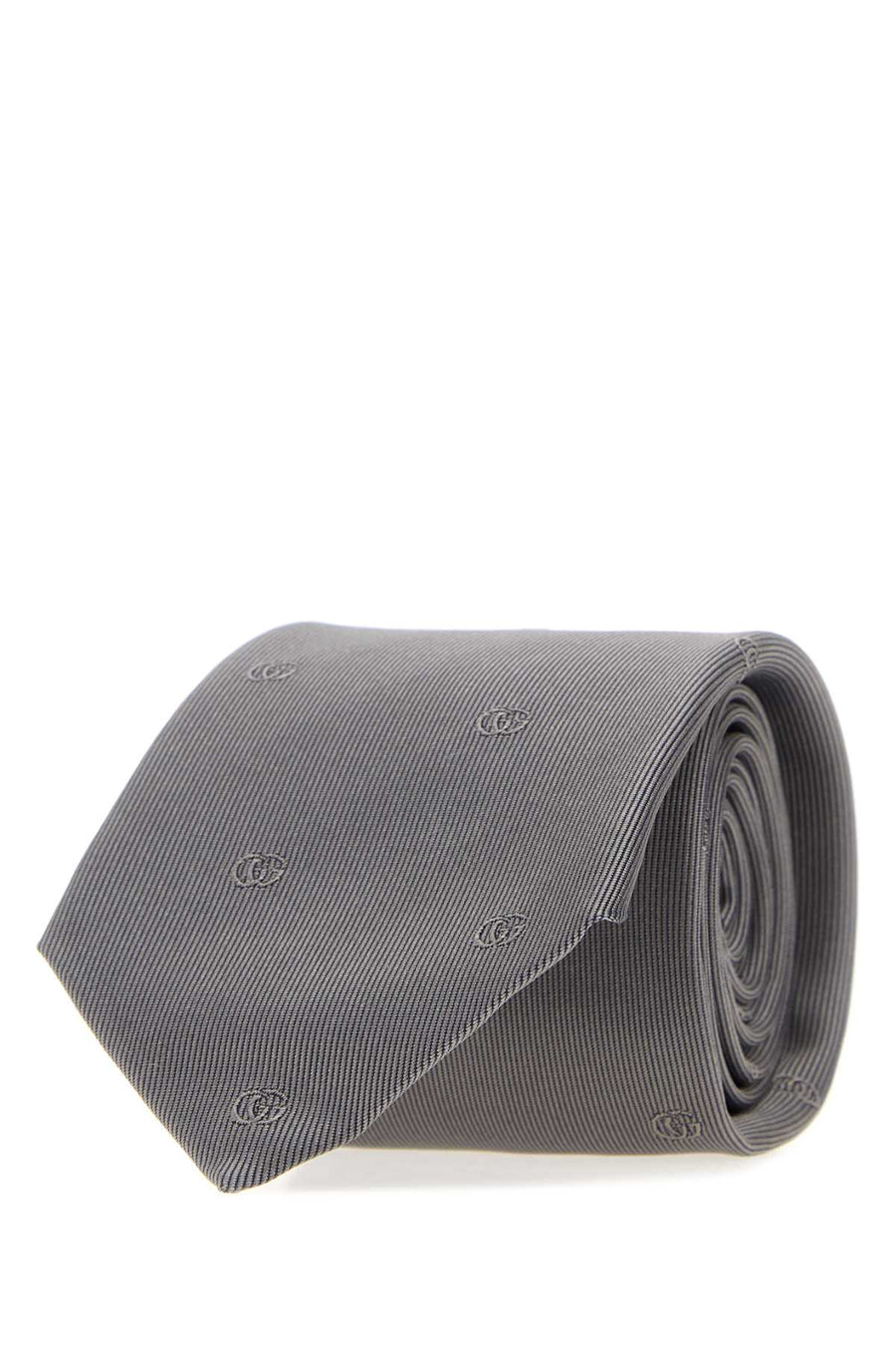 Gucci Running Silk fabric necktie in gray