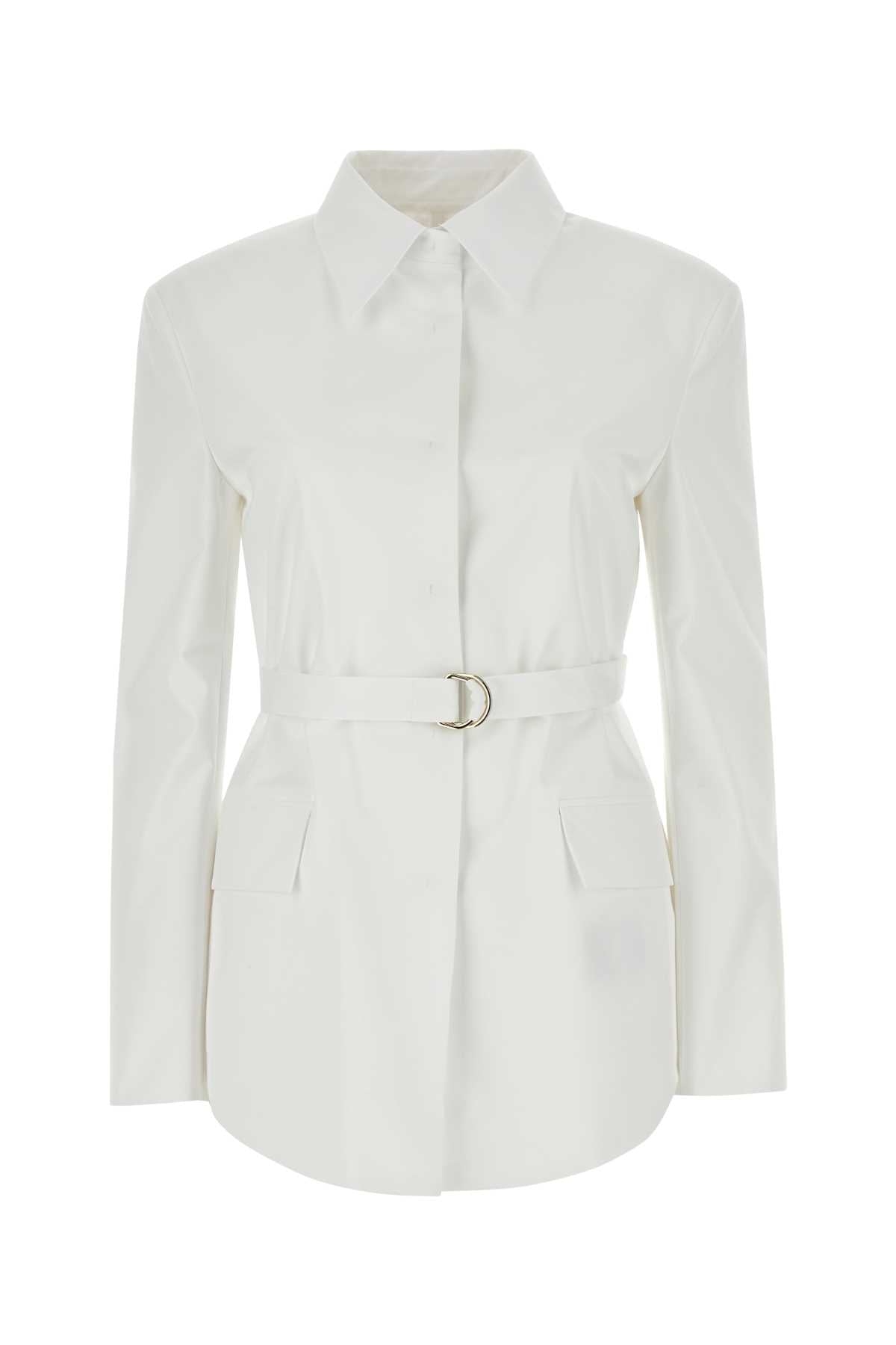 White Poplin Overcoat Biancoottico Exterior: Cotton Giubbini