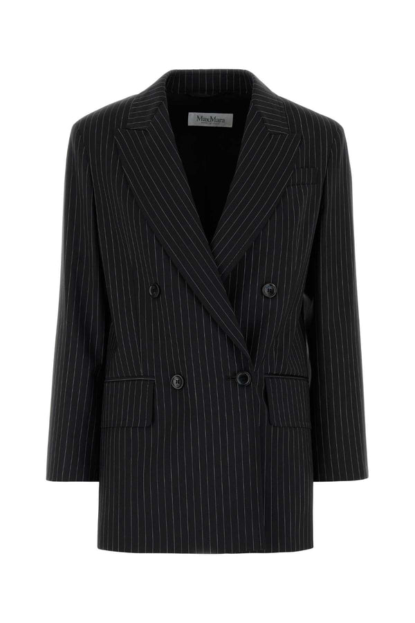 Max Mara Exterior: 100% Virgin wool; Lining: 65% Acetate 35% Polyester blazer in black