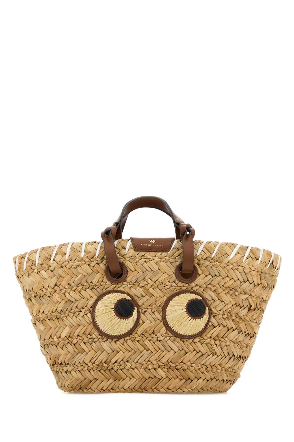 Raffia Small Paper Eyes Shopping Bag Natural Exterior: Borse A Mano