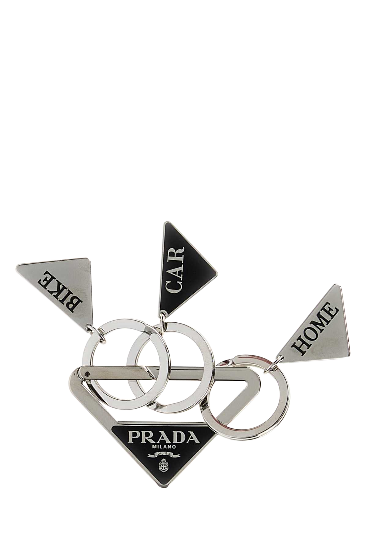Silver Metal Keyring Nero Portachiavi