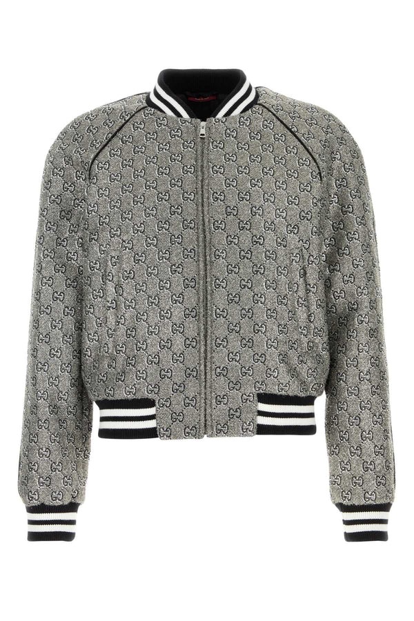 Gucci Exterior: 46% Viscose bomber jacket in gray