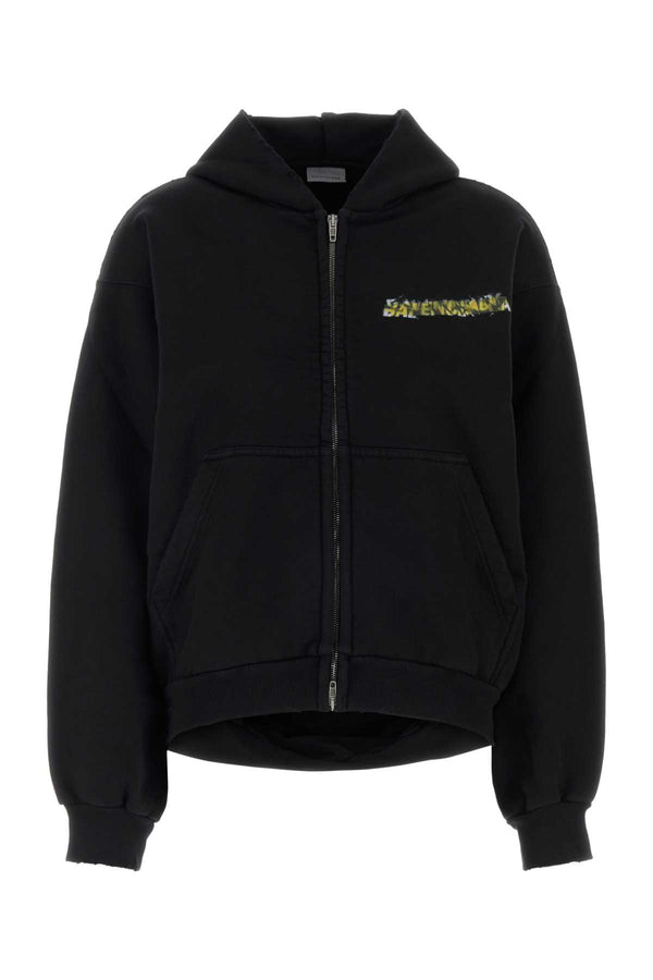 Balenciaga Hoodie 100% Cotton sweatshirt in black