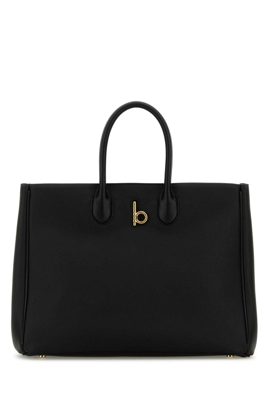 Burberry Exterior: 100% Calf tote bag in black