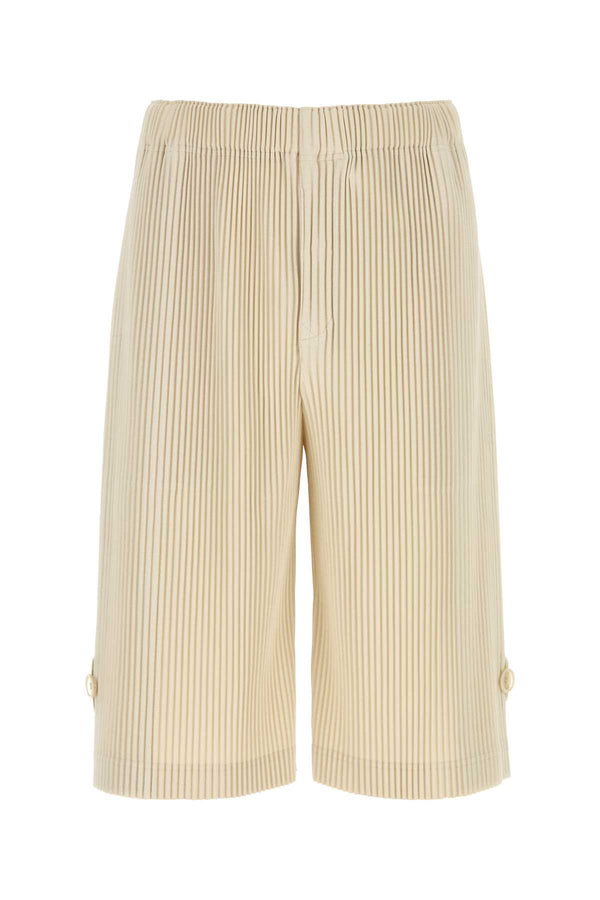 Homme Plisse' Issey Miyake Wrap 100% Polyester bermuda shorts in beige