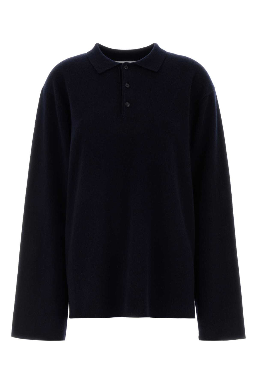Extreme Cashmere Alligator 88% Cashmere polo shirt in navy