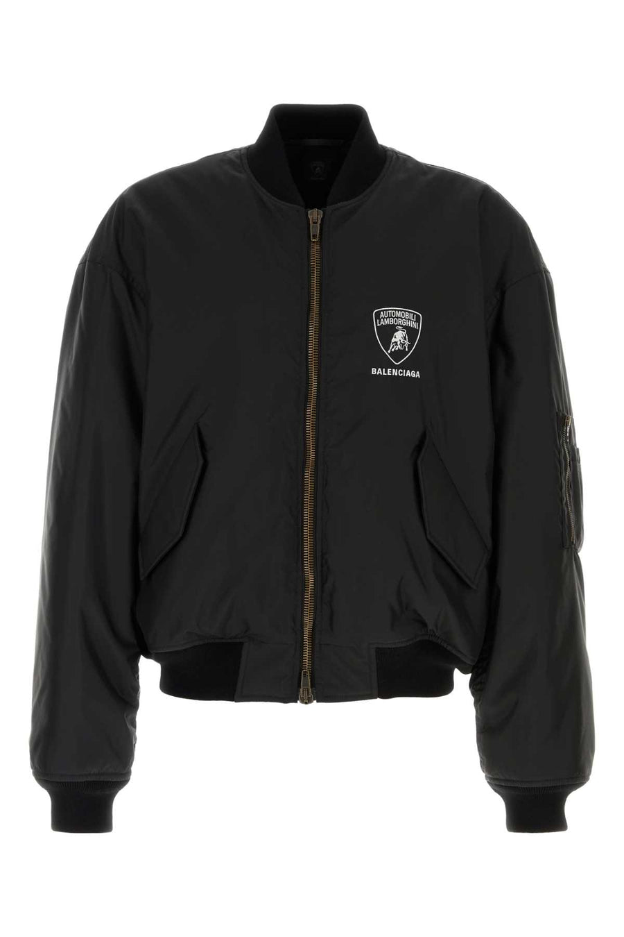 Balenciaga Bomber Exterior: 100% Nylon; Lining: 100% Polyester; Padding: 60% Silk bomber jacket in black