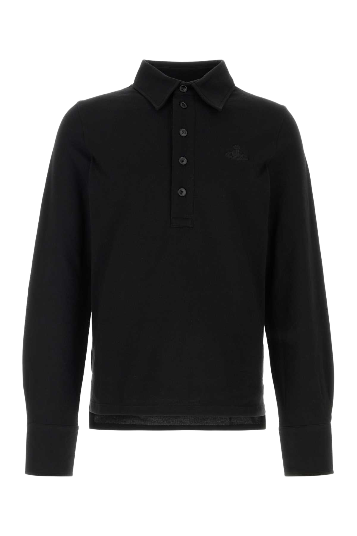 Black Piquet Polo Shirt Exterior: Cotton