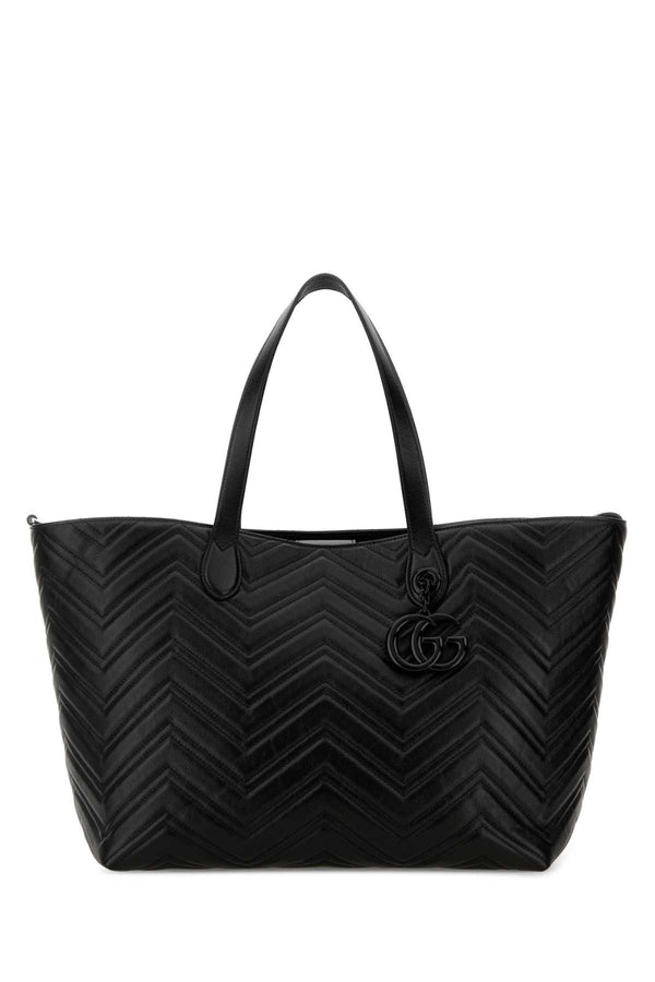 Gucci With Exterior: 100% Leather; Lining: 100% Fabric tote bag in black