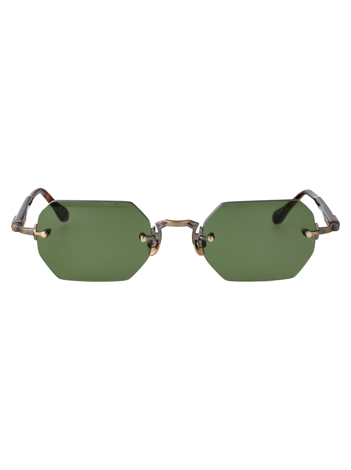 Antique Gold - Dark Tortoise Sage Green Metal Sunglasses