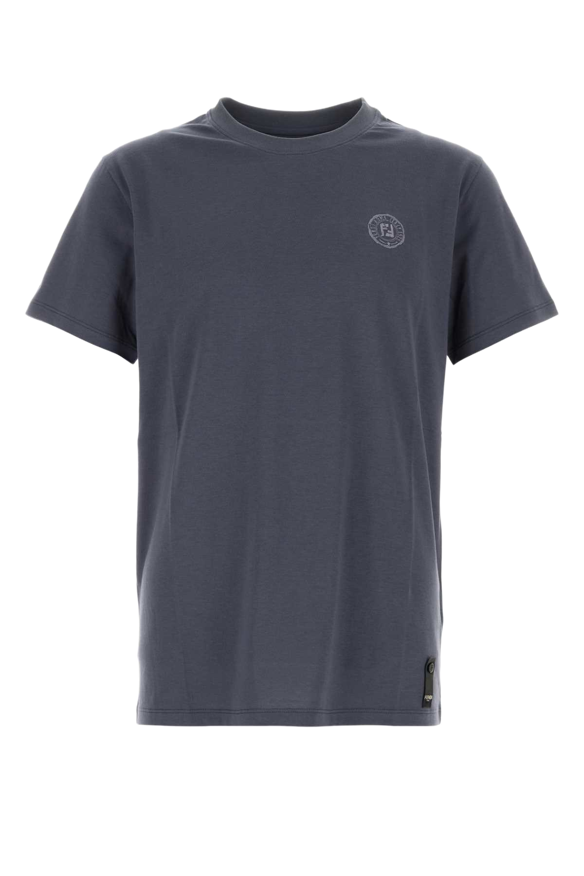 Air Force Blue Cotton T-Shirt Blu Dark Exterior