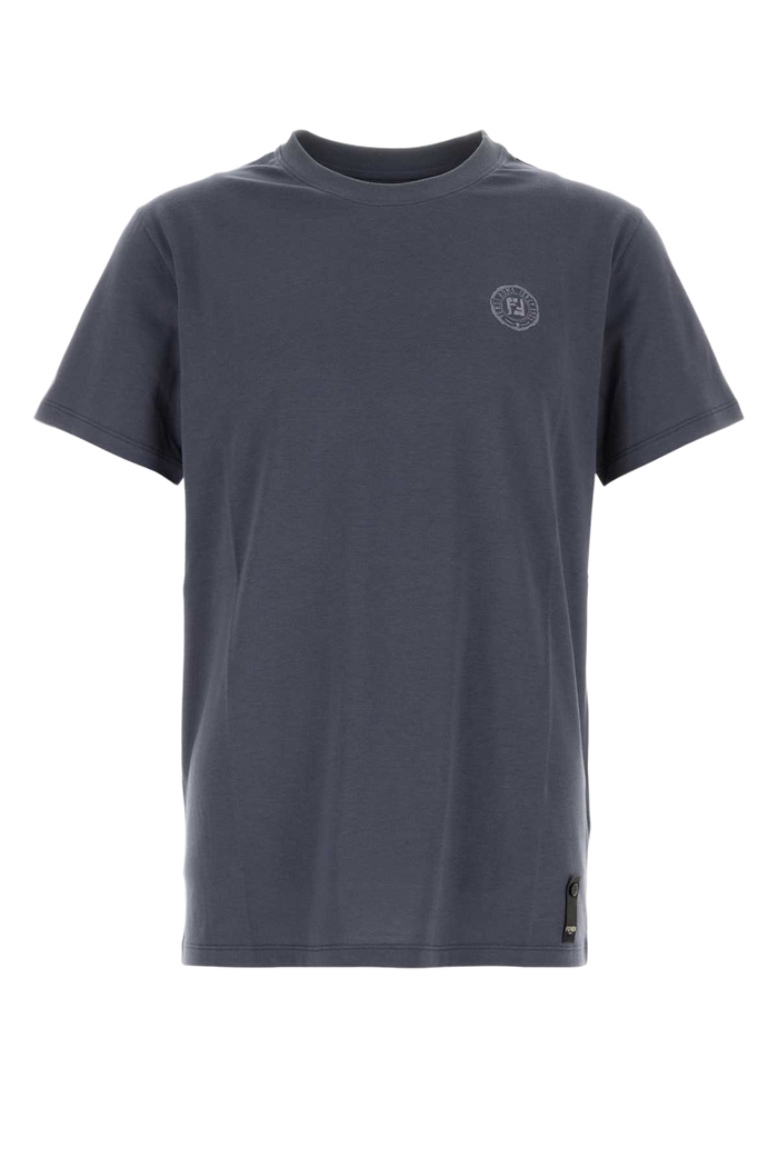 Air Force Blue Cotton T-Shirt Blu Dark Exterior