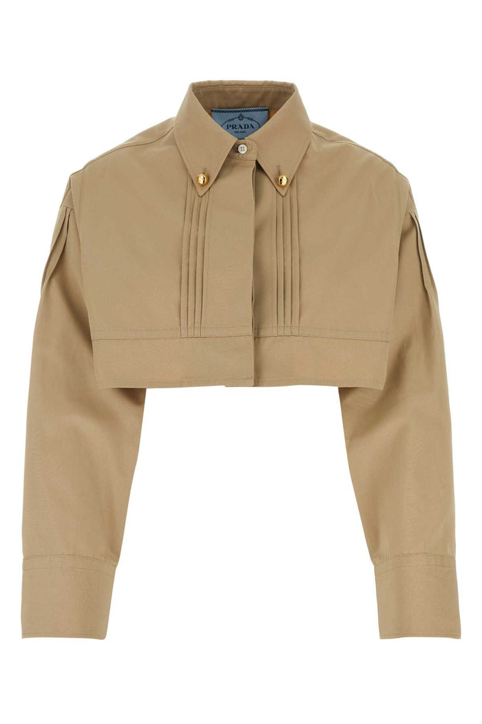 Beige Poplin Shirt Corda Exterior: Cotton Camicie
