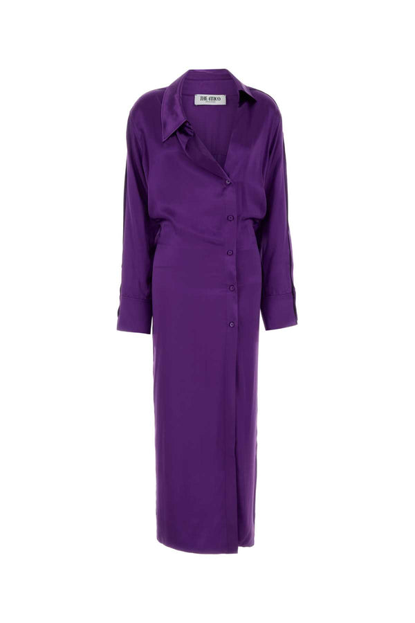The Attico Dress 55% Cellulose Acetate shirt dress in purple