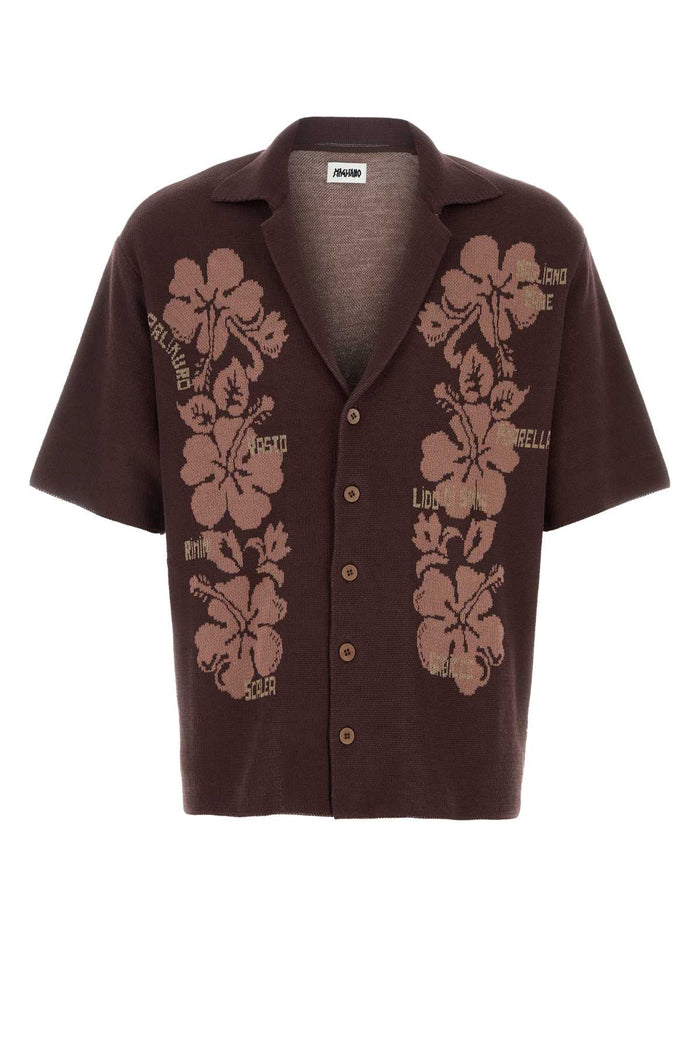 Purple Knit Riviera Shirt 07_brown Mix Exterior: Cotton Camicie