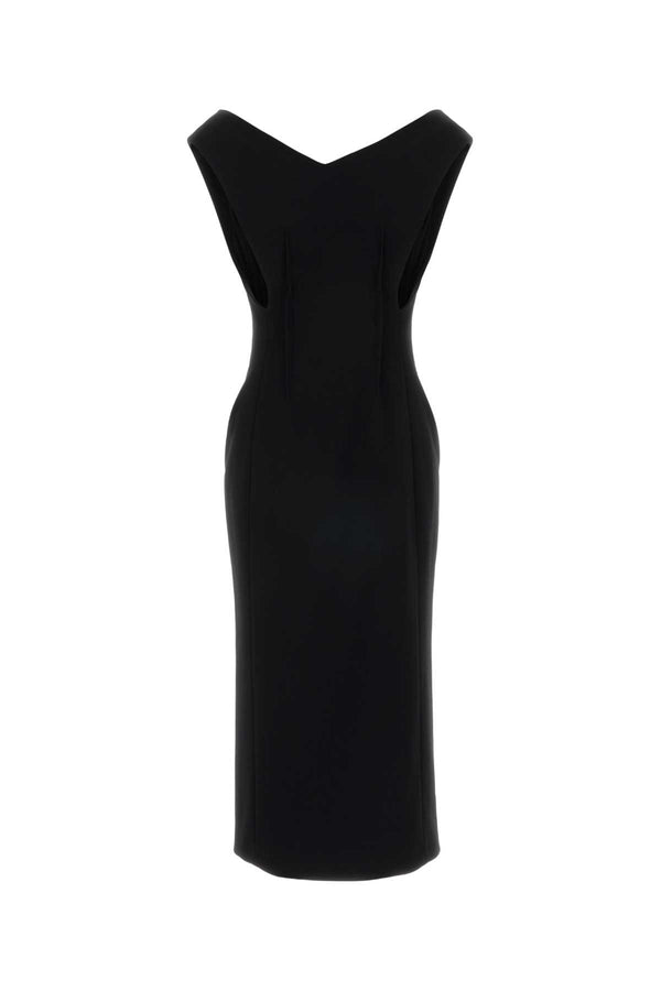 Jil Sander 60% Acetate 40% Polyester (exterior); 95% Viscose 5% Elastane (lining) dress in black