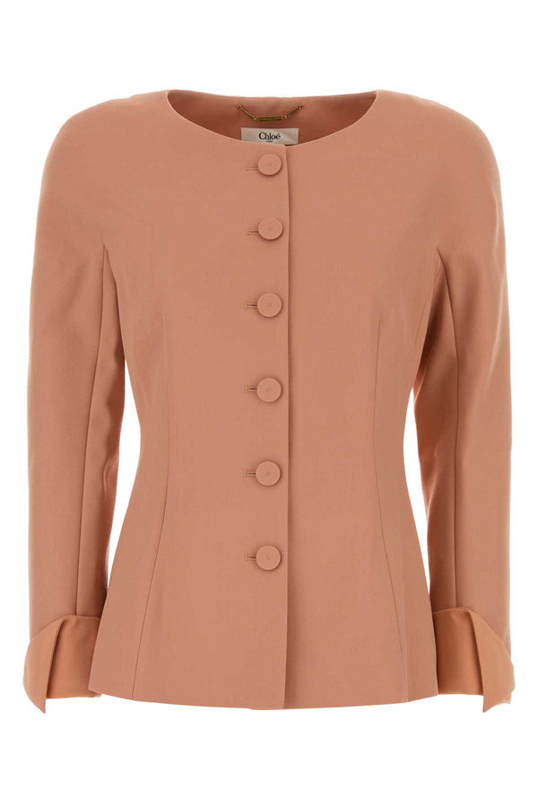 Chloé Exterior: 100% Virgin wool; Lining: 100% Silk blazer in pink