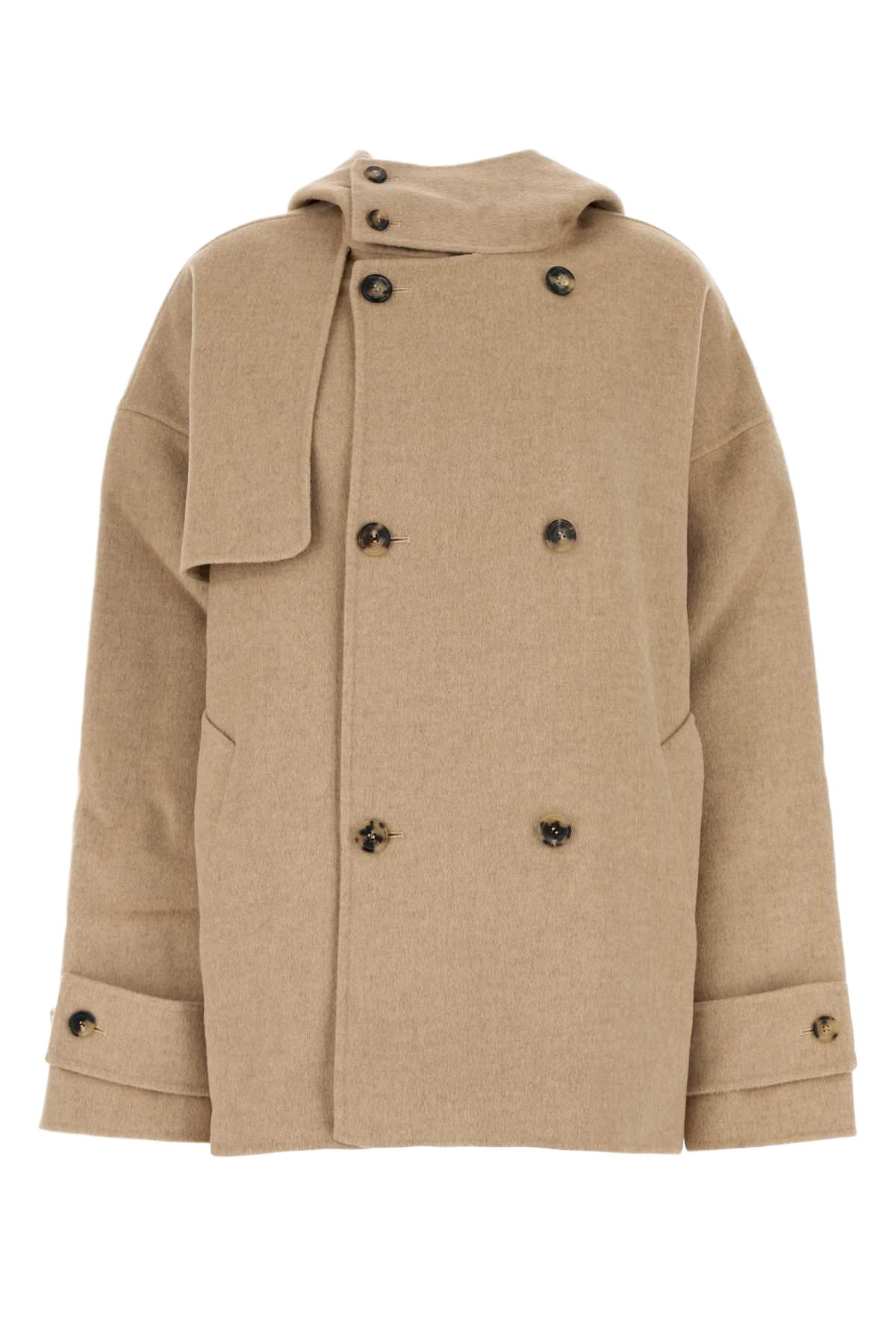 Beige Wool Coat Claymelange Exterior: Cappotti