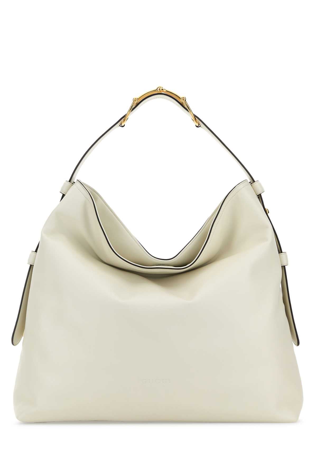 White Leather Large Gucci Beatrix Shopping Bag Dustywhite Borse A Mano