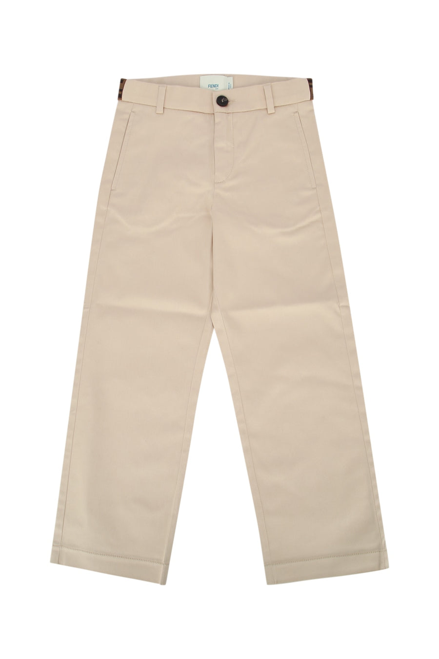 Fendi Kids Eavy 97% Cotton trousers in beige