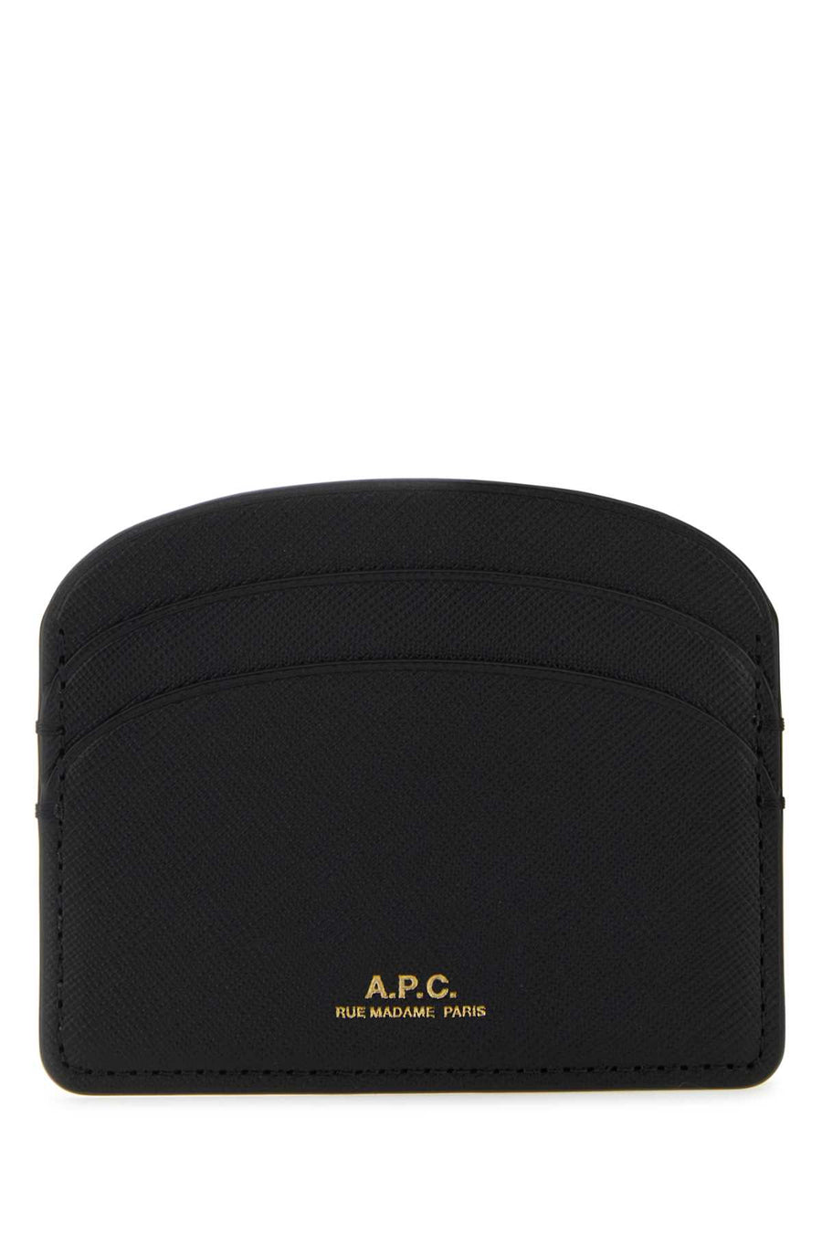 A.P.C. 100% calf leather card case in black