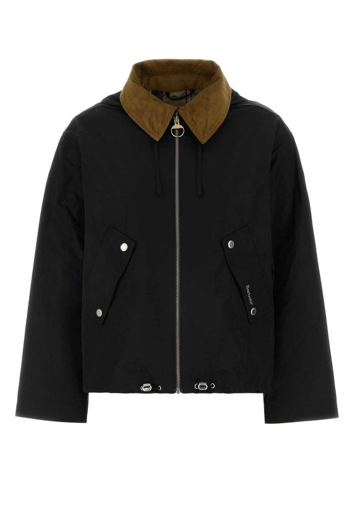 Black Polyester Weaver Jacket Blackdress Exterior: Giacche E Gilet