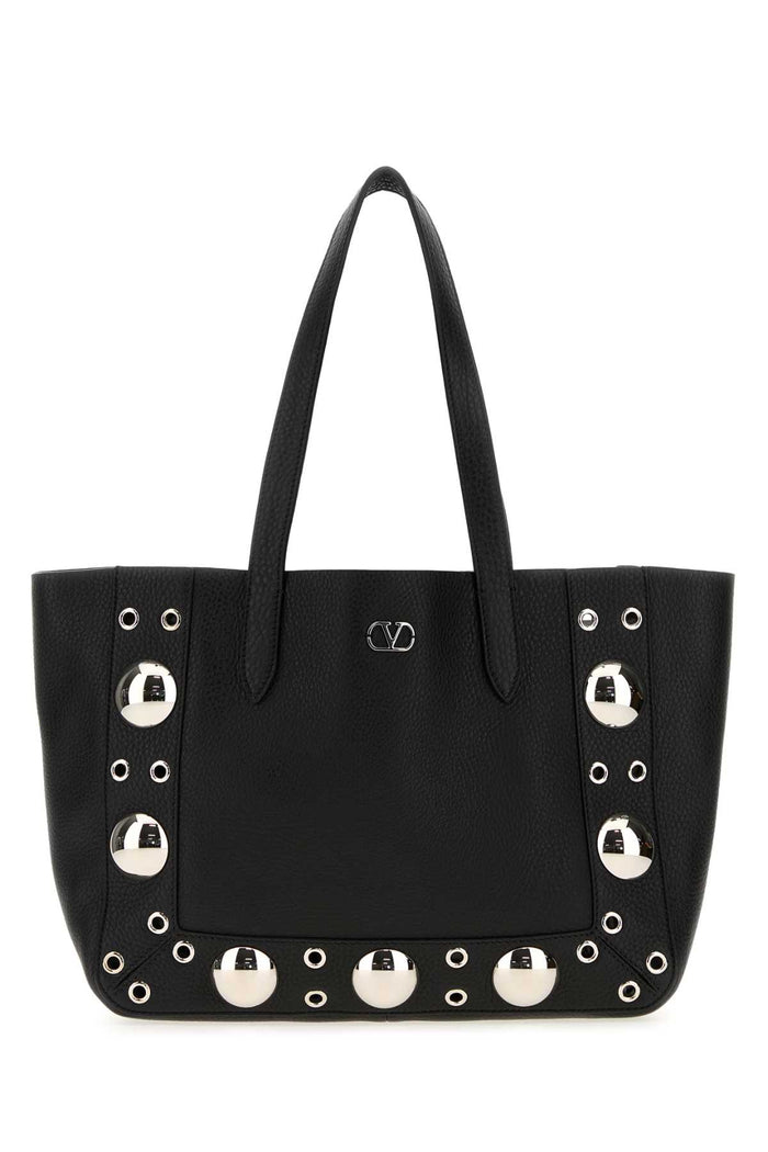 Black Leather Small Nellcãte Shopping Bag Nero Borse A Mano