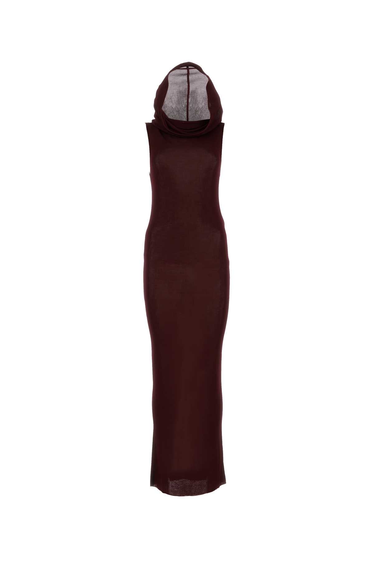 Burgundy Viscose Long Dress Bordeaux Exterior: Abiti Lunghi