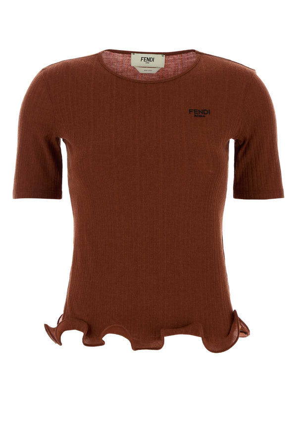 Fendi Fendi 100% Virgin wool sweater in rust